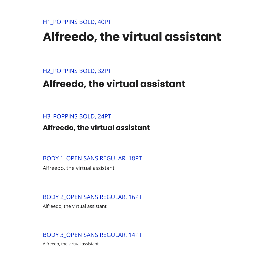 Alfreedo branding detail